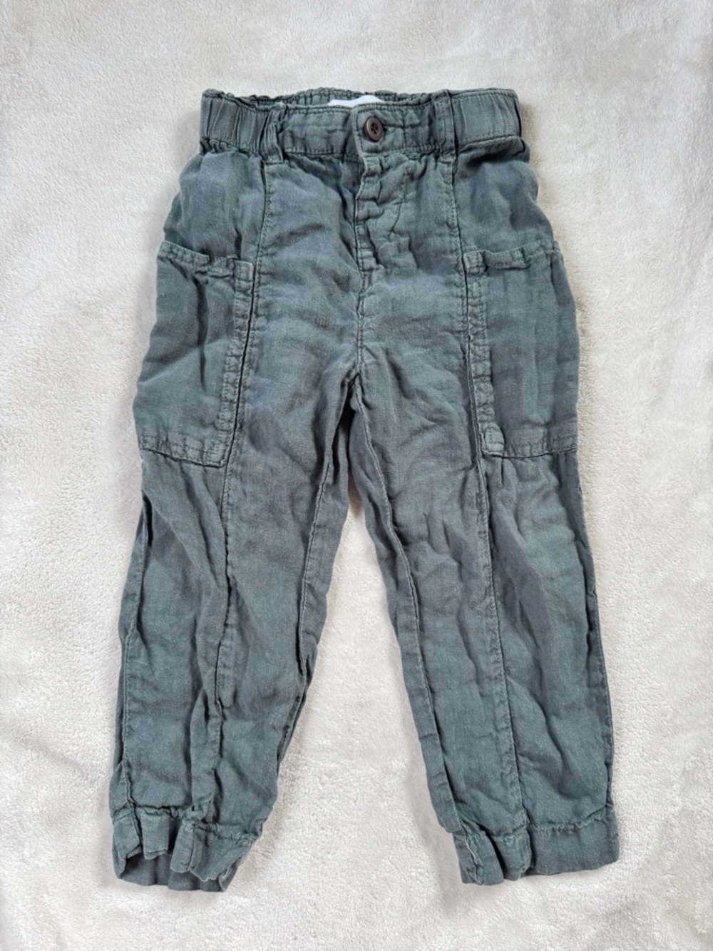 Zara Kids Linen Cargo Joggers